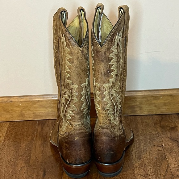 Tony Lama brown leather cowboy boots women’s 9 1/2 made in USA BT 3 - Picture 5 of 16